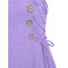 Lace Up Mock Button A Line Cami Dress - LIGHT PURPLE 3XL