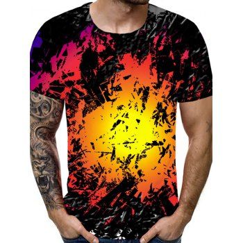 

Abstract Flame Print Short Sleeve T-shirt, Multicolor