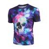 T-shirt Perforé à Imprimé Crâne Galaxie - multicolor 3XL