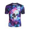 T-shirt Perforé à Imprimé Crâne Galaxie - multicolor L