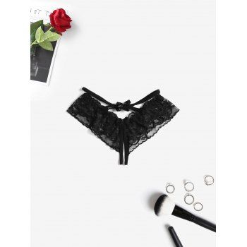 

Cutout Strappy Lace Panty, Black