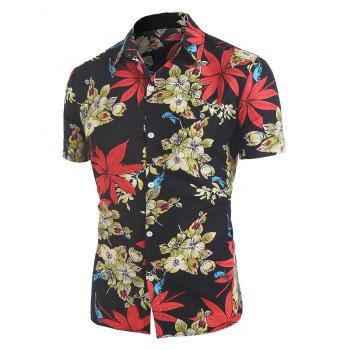 

Hawaii Allover Flower Print Button Up Shirt, Multicolor