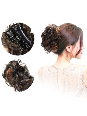 Curly Synthetic Chignon Claw Hair Bun Wig