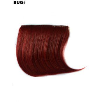 

Colored Synthetic Straight Hair Piece Side Bang, Deep red