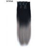 6Pcs Synthetic Ombre Straight Clip In Hair Extensions Wig - DARK GRAY 