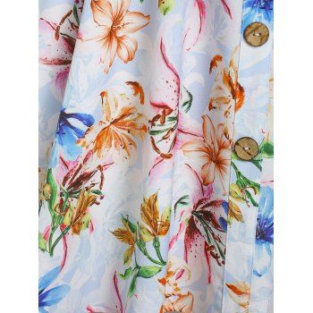 Knotted Flower Print Backless Cami Dress