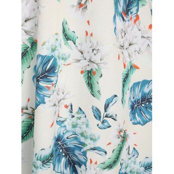 Leaf Flower Print Handkerchief Backless Cami Dress