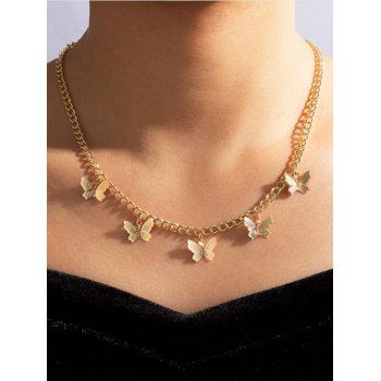 Fashion Women Chain Butterfly Pendant Necklace Jewelry Online Golden