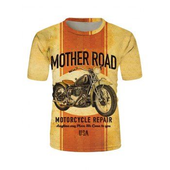 MOTHER ROAD Motorcycle Graphic Print T-shirt dresslily imagine noua 2022