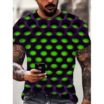 Kaufen Honeycomb 3D Print Short Sleeve T-shirt. Bild