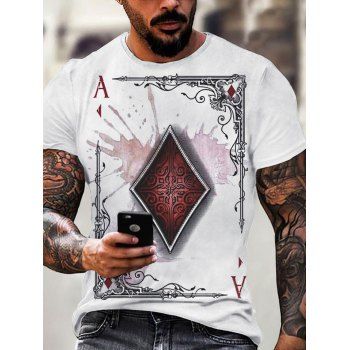 

Playing Card Print Short Sleeve Graphic T-shirt, Multicolor