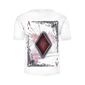 Playing Card Print Short Sleeve Graphic T-shirt