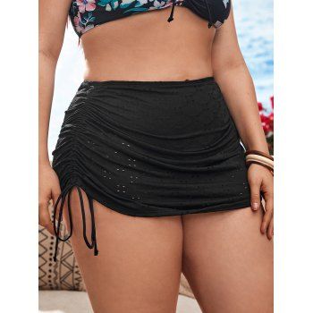 

Plus Size Cinched Eyelet Skorts, Black