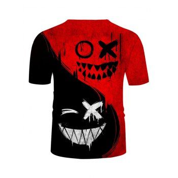 Perforated Devil Smiling Face Print T-shirt