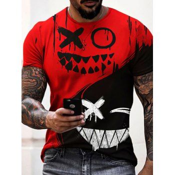 

Perforated Devil Smiling Face Print T-shirt, Multicolor