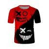 T-shirt Perforé à Imprimé Visage de Démon - multicolor 3XL
