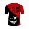 Perforated Devil Smiling Face Print T-shirt - multicolor 3XL