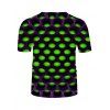 T-shirt à Imprimé 3D Nid D'Abeille à Manches Courtes - multicolor 3XL
