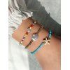 3Pcs Starfish Faux Pearl Beaded Bohemian Bracelets - LIGHT BLUE 