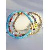 3Pcs Starfish Faux Pearl Beaded Bohemian Bracelets - LIGHT BLUE 