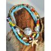 3 Pièces Bracelets à Etoile de Mer en Fausse Perle Style Bohémien - Bleu clair 