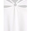 Plus Size&Curve O Ring Cutout Lace Panel 2 in 1 Tank Top - WHITE 3X | US 22-24