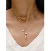 Love Rose Layered Chain Necklace - GOLDEN 
