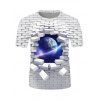 Brick Wall Galaxy 3D Print Short Sleeve T-shirt - multicolor 3XL
