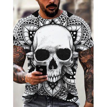 

Skull Print Short Sleeve T-shirt, Multicolor