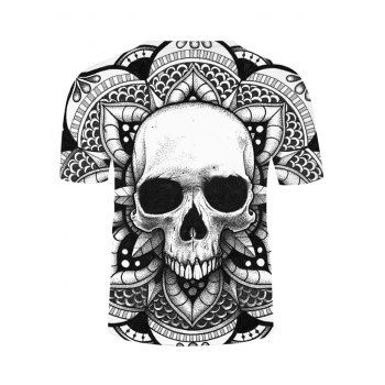 Buy Skull Print Short Sleeve T-shirt. Picture