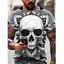 T-shirt à Imprimé Crâne à Manches Courtes - multicolor L