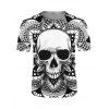 T-shirt à Imprimé Crâne à Manches Courtes - multicolor XL