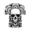 Skull Print Short Sleeve T-shirt - multicolor 3XL