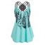 Débardeur à Bretelles à Imprimé Papillon et Rose Grande Taille - Bleu 4X