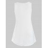 Plus Size Tank Top Lace Panel See Thru Ruched Solid Color Tank Top - WHITE 1X