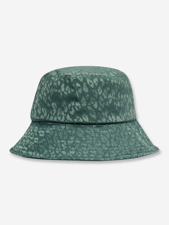 Chapeau de Seau Motif de Léopard en Jacquard - Vert Camouflage 
