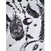 Ensemble de T-shirt à Imprimé Plume de Grande Taille à Col Oblique et de Débardeur Deux Pièces - Blanc 3X