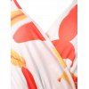 Floral Print Sundress Criss Cross Maxi Surplice Dress - multicolor XXL