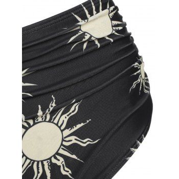 Celestial Sun Print Halter Padded Tankini Swimsuit