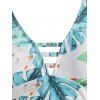 Tropical Print Crossover Padded Bikini Swinsuit - BLACK M