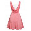 Cowl Back Lace  Panel Mini Dress - LIGHT PINK XL