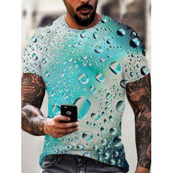 

Short Sleeve Water Droplets Print T-shirt, Multicolor