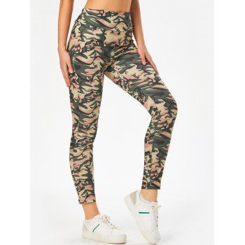 

Scrunch Butt Camouflage Bowknot Keyhole Leggings, Multicolor