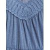 Robe Longue Panneau Au Crochet à Bretelle Nouée à Volants en Ligne A - Bleu M