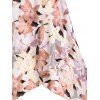 Flounce Overlap Flower Midi Belted Dress - LIGHT PINK S