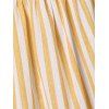 Striped Cap Sleeve V Neck Dress - YELLOW XL