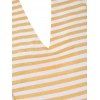 Striped Cap Sleeve V Neck Dress - YELLOW XL