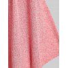 T-shirt Côtelé Rayé à Epaule Dénudée de Grande Taille - Rose clair 5X