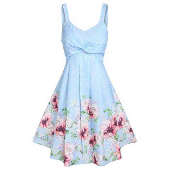 

Twisted Flower A Line Cami Dress, Light blue