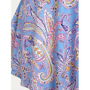 Plus Size & Curve Paisley Cami Dress and Lace Up Top Set